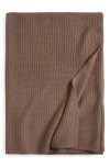 Nordstrom Rib Wool & Cashmere Throw Blanket In Brown