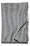 Nordstrom Rib Wool & Cashmere Throw Blanket In Grey Dove Heather