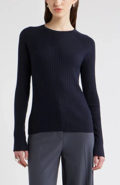 Nordstrom Rib Wool Blend Sweater In Blue
