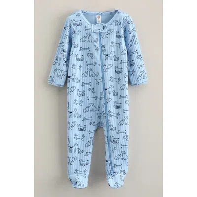 Nordstrom Babies'  Rib Zip Footie In Blue