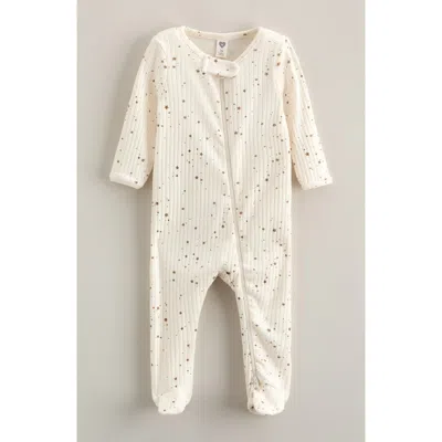 Nordstrom Babies'  Rib Zip Footie In White