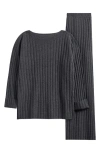 Nordstrom Ribbed Cashmere Lounge Set In Grey Dark Charcoal Heather