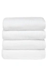 Nordstrom Ribbed Cotton & Modal 4-pack Bath Towels In White