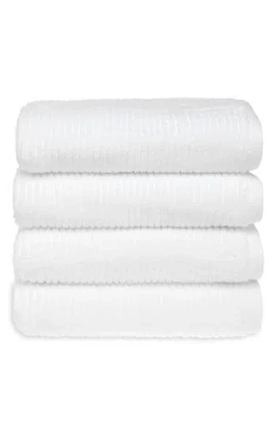 Nordstrom Ribbed Cotton & Modal 4-pack Bath Towels In White