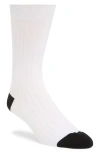 Nordstrom Ribbed Cotton Blend Crew Socks In White
