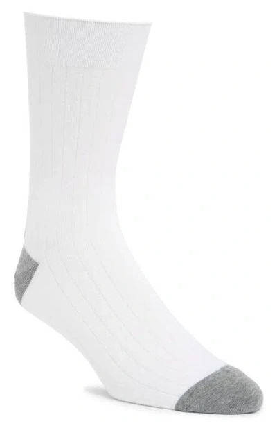 Nordstrom Ribbed Cotton Blend Crew Socks In Gray