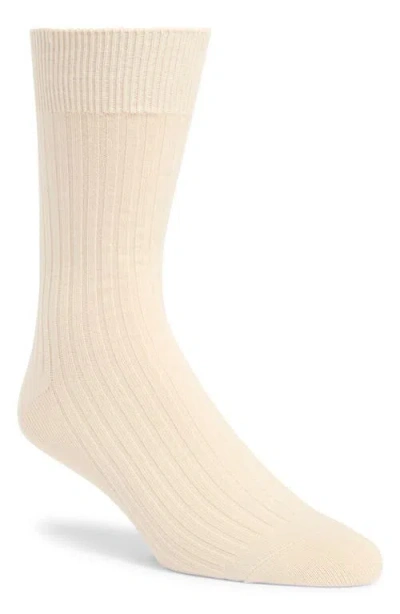 Nordstrom Ribbed Cotton Blend Socks In White