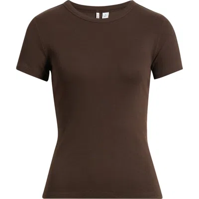 Nordstrom Ribbed Crewneck T-shirt In Brown