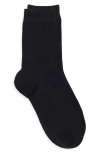 Nordstrom Solid Flat Knit Dress Socks In Black