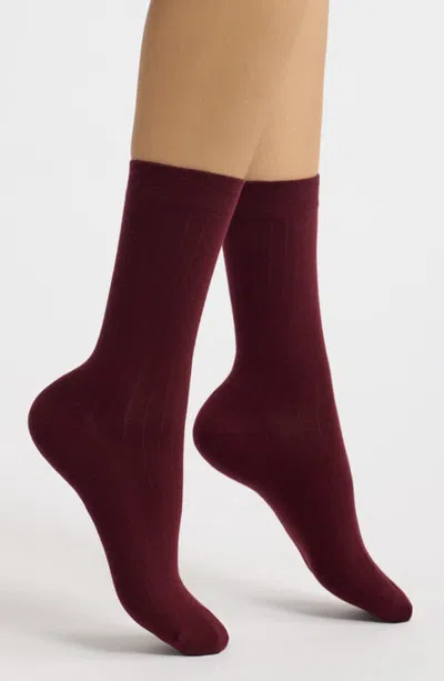 Nordstrom Ribbed Dress Socks In Burgundy