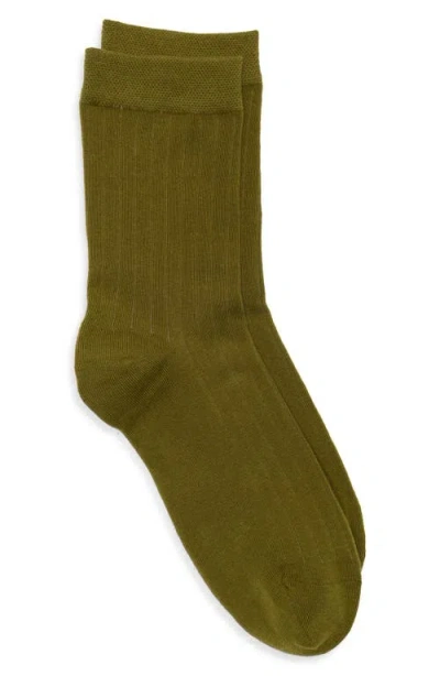 Nordstrom Ribbed Dress Socks In Green