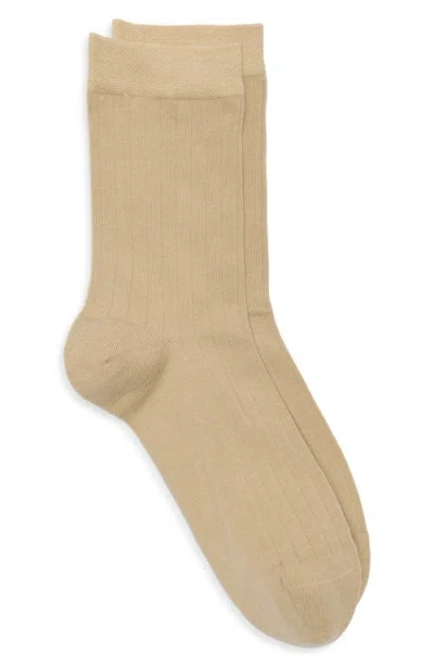Nordstrom Ribbed Dress Socks In Neutral