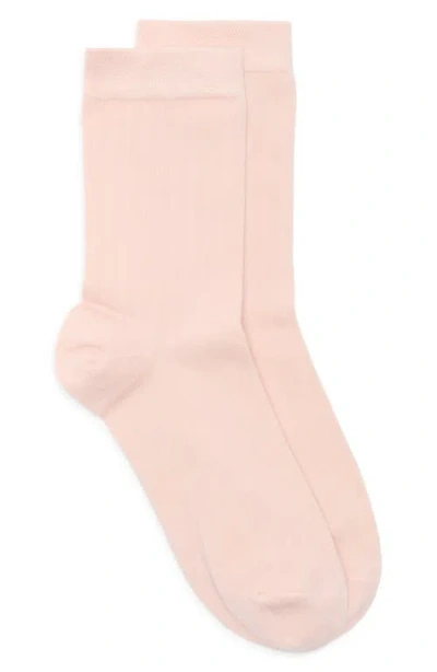 Nordstrom Everyday Low Flat Knit Crew Socks In Pink