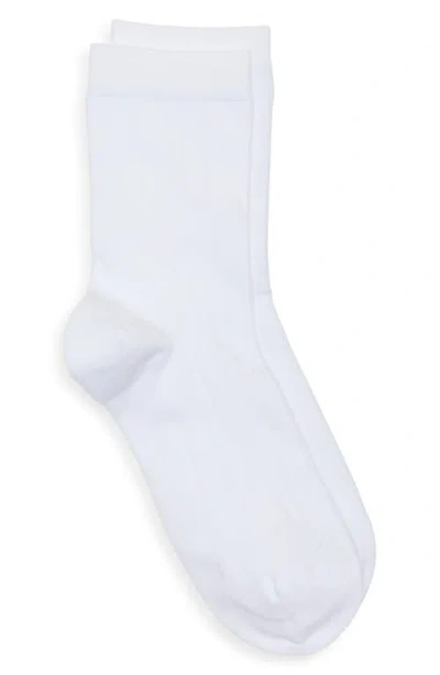 Nordstrom Ribbed Dress Socks In White