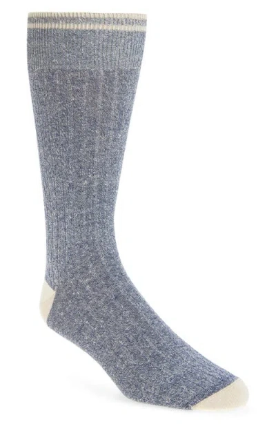 Nordstrom Ribbed Linen Blend Dress Socks In Gray