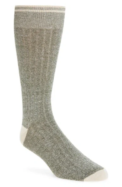 Nordstrom Ribbed Linen Blend Dress Socks In Multi