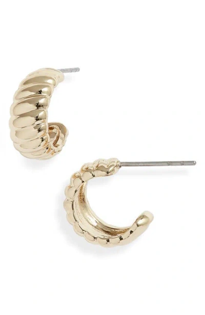 Nordstrom Ridged Huggie Hoop Earrings In Gold