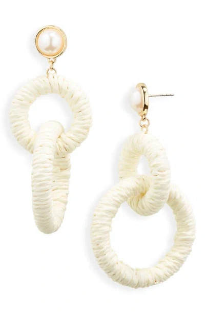 Nordstrom Ring Drop Earrings In White- Ivory