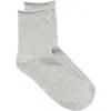 Nordstrom Roll Top Crew Socks In Grey Heather