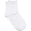 Nordstrom Roll Top Crew Socks In White