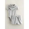 Nordstrom Babies'  Romper, Bib & Shorts Set In Gray