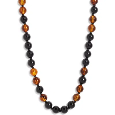 Nordstrom Round Beaded Necklace In Brown