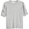 Nordstrom Ruched Short Sleeve Cashmere Sweater In Grey Formal