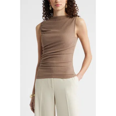 Nordstrom Ruched Sleeveless Top In Brown