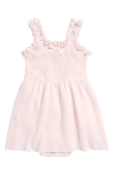 Nordstrom Babies'  Ruffle Accent Skirted Sweater Bodysuit In Pink Pretty