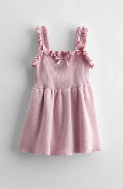 Nordstrom Babies'  Ruffle Accent Skirted Sweater Bodysuit In Purple Fragrant