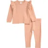 Nordstrom Ruffle Accent Sweater & Leggings Set In Pink Rosecloud