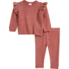 Nordstrom Babies'  Ruffle Accent Sweater & Leggings Set In Pink Taffy