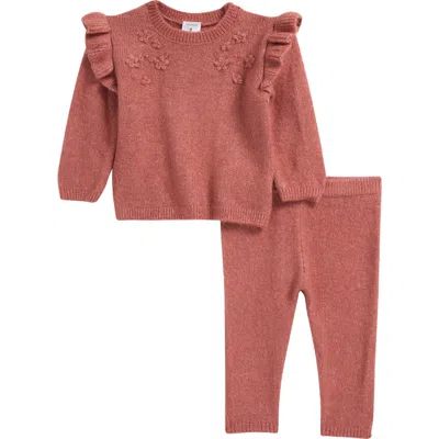 Nordstrom Babies'  Ruffle Accent Sweater & Leggings Set In Pink Taffy