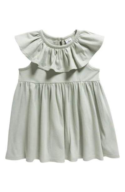 Nordstrom Babies' Ruffle Cotton Blend Dress In Green Mirror