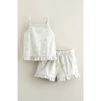 Nordstrom Babies'  Ruffle Cotton Tank & Shorts Set In Blue