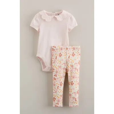 Nordstrom Babies'  Ruffle Embroidered Collar Bodysuit & Leggings In Multi