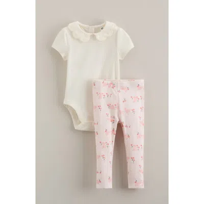 Nordstrom Babies'  Ruffle Embroidered Collar Bodysuit & Leggings In Multi