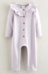 Nordstrom Ruffle Fleece Romper In Purple