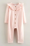 Nordstrom Babies'  Ruffle Fleece Romper In Pink