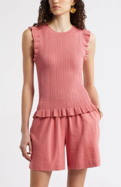 Nordstrom Ruffle Sweater Tank In Pink