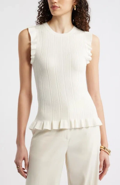 Nordstrom Ruffle Sweater Tank In White
