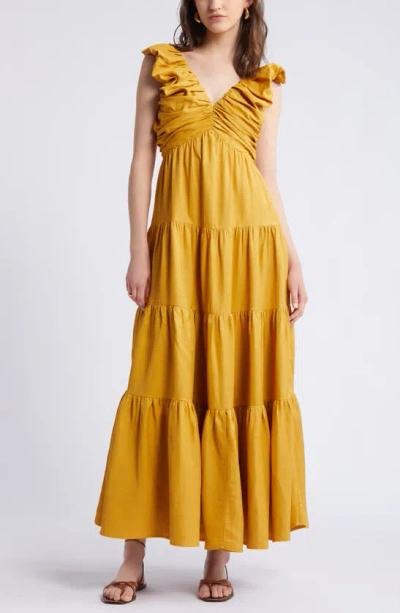 Nordstrom Ruffle Tiered Sundress In Yellow