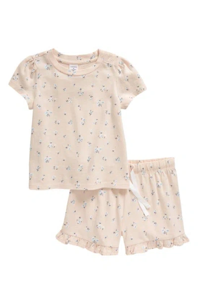 Nordstrom Babies' Ruffle Top & Shorts Set In Pink Scallop Coastal Floral