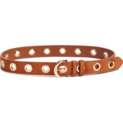 Nordstrom Samantha Rivet Suede Belt In Brown