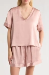 Nordstrom Sandwashed Silk Short Pajamas In Pink Puff