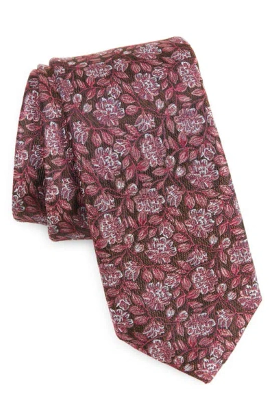 Nordstrom Sarick Floral Jacquard Silk Tie In Brown
