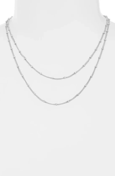 Nordstrom Satellite Chain Long Necklace In Rhodium