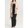 Nordstrom Satin Border Silk Chiffon Scarf In Champagne