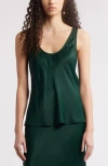 Nordstrom Satin Scoop Neck Tank In Green