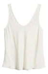 Nordstrom Satin Scoop Neck Tank In Ivory Pristine